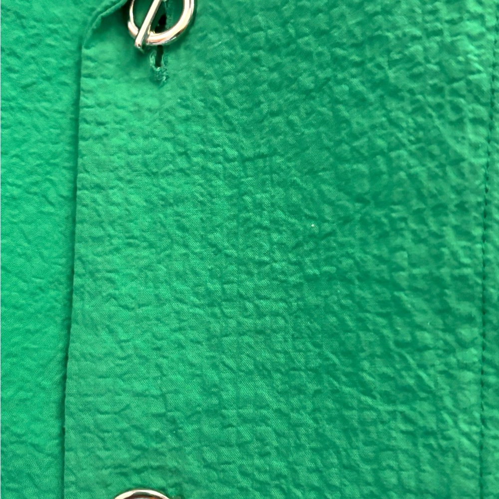 Green A-Line Maxi Dress with Cuffed Sleeves and Notched Collar - Picture 12 of 12